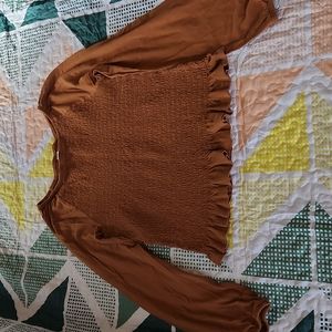 Old Navy Girls Ruched Long Sleeve Top